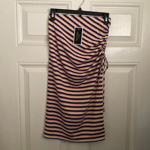juicy couture black label stripe skirt multi malibu stripe size:small